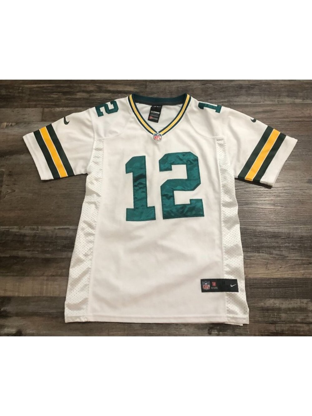 Nike Aaron Rodgers Womens Medium White Embroidered NFL #12 Jersey